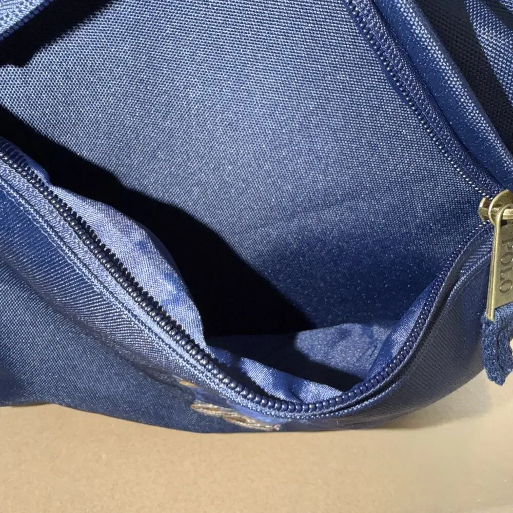 Polo Ralph Lauren Navy Backpack Full Size Laptop Unisex Embroidered Bear School